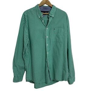 Tommy Hilfiger Men’s Green Plaid Casual Button Down Shirt Size XXL